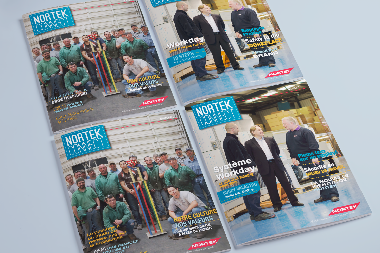 Nortek Connect Internal Communications Magazine with translations