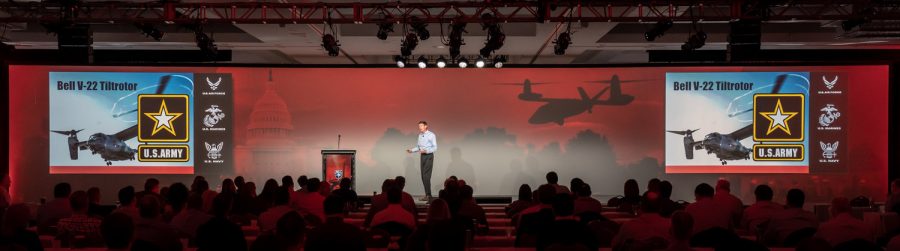 Global Leadership meeting - man giving presentation